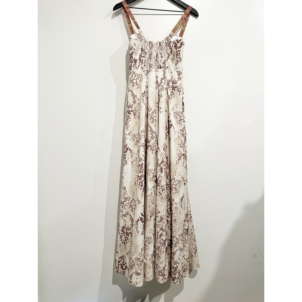 NWT L'Agence Sutton Beaded Strap Maxi Dress in Light Sage Multi Desert Snake - 0 - Picture 8 of 16